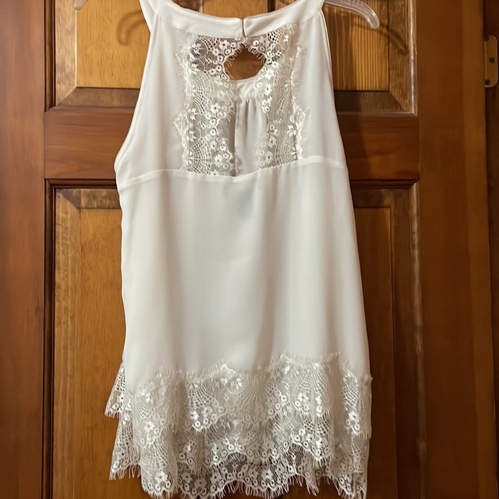 WHBM Cream Lace Top - Picture 5 of 11
